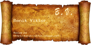 Benik Viktor névjegykártya