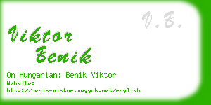 viktor benik business card